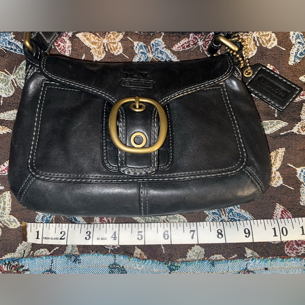 Coach Bleecker Legacy Tattersall Flap Shoulder Bag Black 11427 Y2K vintage EUC - Picture 4 of 16